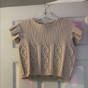 Cable Knit Short Sleeve Sweater